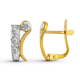 18K PENDIENTES ORO BICOLOR CIRCONITA 11X5 MM CIERRE CATALAN 1