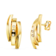 18K PENDIENTES ORO AMARILLO BANDAS CON CIRCONITA. 17 X 8 MM. CIERRE PRESION 1