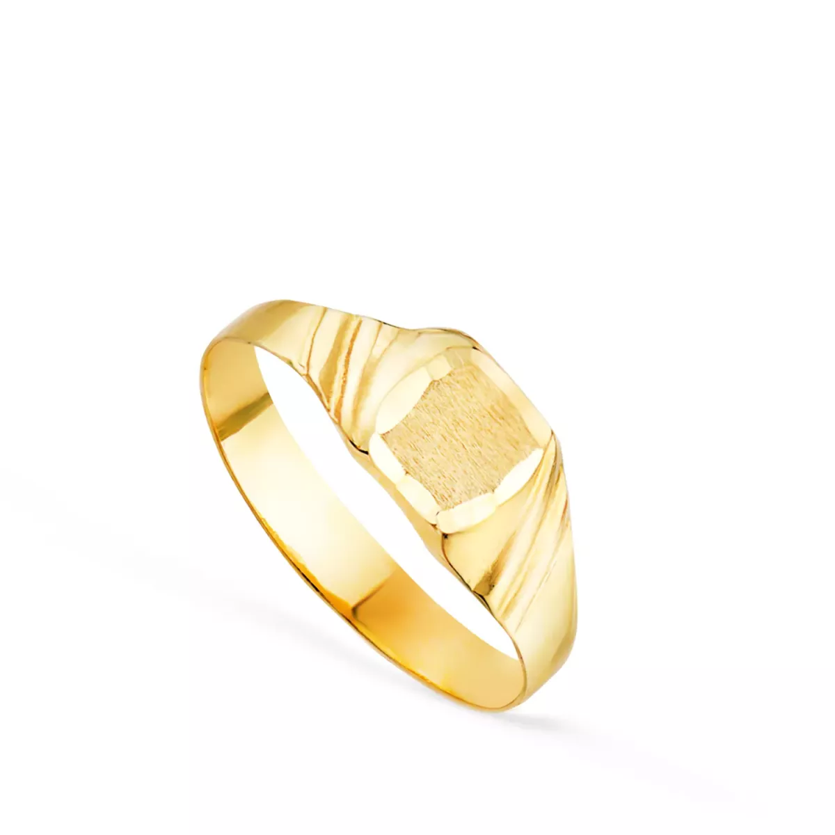 9K SELLO BEBE ORO AMARILLO HUECO TALLADO. ZONA GRABADO: 5 X 4