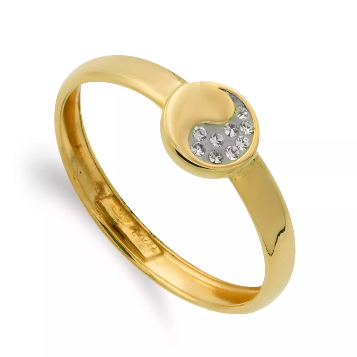 18K SORTIJA ORO AMARILLO MOTIVO REDONDO CON CIRCONITAS. ANCHO: 6