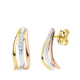 18K PENDIENTES BANDAS TRICOLOR CIRCONITA 15X6 MM CIERRE PRESION 1