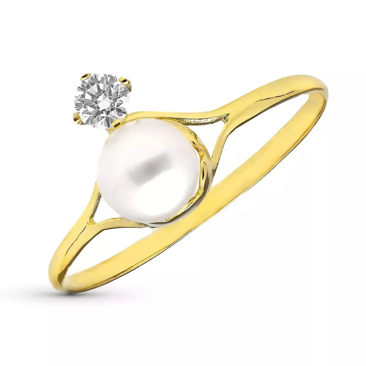 18K SORTIJA ORO AMARILLO CON PERLA DE 5