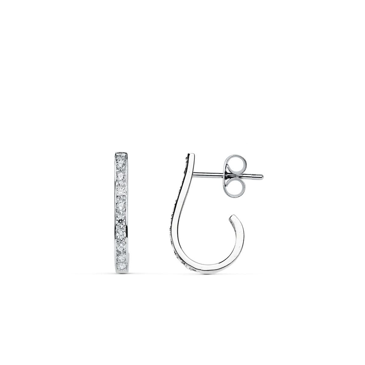 18K PENDIENTES ORO BLANCO CIRCONITA 18X2 MM CIERRE PRESION 1