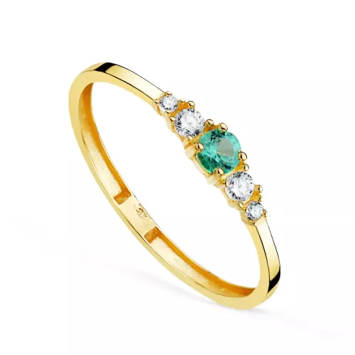 18K SORTIJA ORO AMARILLO TOPACIO NATURAL REDONDO Y CIRCONITAS. ANCHO: 3 MM 0