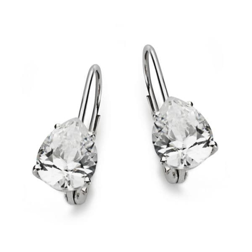 18K PENDIENTES CIRCONITA PERA ORO BLANCO 21X8 MM CIERRE GANCHO 2