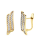 18K PENDIENTES ORO AMARILLO BANDAS CIRCONITA 16X5 MM CIERRE CATALAN 2