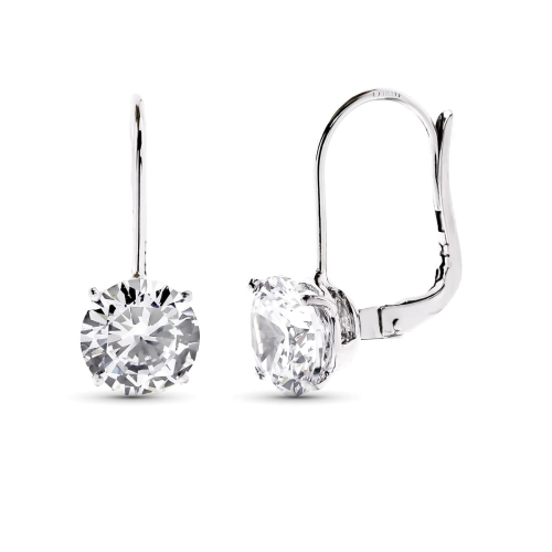 18K PENDIENTES ORO BLANCO CIRCONITA 20X8 MM CIERRE GANCHO 2