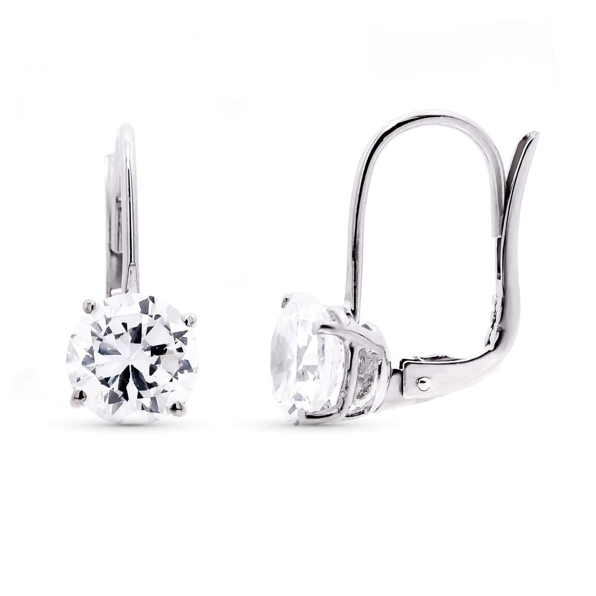 18K PENDIENTES ORO BLANCO CIRCONITA 18X7 MM CIERRE GANCHO 2