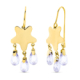 18K PENDIENTES ORO AMARILLO LARGO ESTRELLA PIEDRA COLOR MALVA CIERRE GANCHO 2