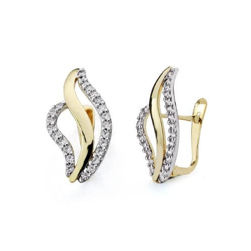 18K PENDIENTES 20X10 MM ORO BICOLOR CIRCONITA CATALAN 2