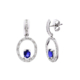 18K PENDIENTES ORO BLANCO ZAFIRO Y CIRCONITA CIERRE PRESION 2