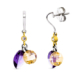 18K PENDIENTES ORO BICOLOR PIEDRAS AMATISTA Y KUNCITA CIERRE PRESION 3