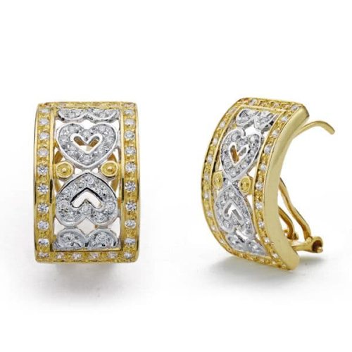 18K PENDIENTES BICOLOR CIRCONITA OMEGA 20X12 MM 7
