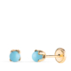 18K PENDIENTES ORO AMARILLO TURQUESA CON 4 GARRAS. MEDIDA: 3 MM. CIERRE TUERCA 0
