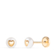18K PENDIENTES ORO AMARILLO PERLA CON INTERIOR DE CORAZON. MEDIDA: 5 MM. CIERRE TUERCA 0