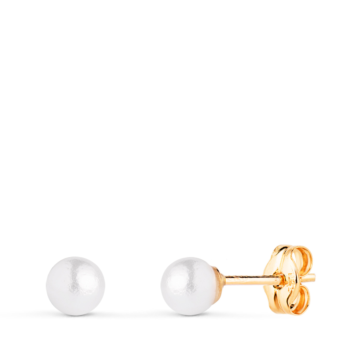 18K PENDIENTES ORO AMARILLO PERLA CON CASQUILLA. MEDIDA: 4 MM. CIERRE PRESION 0