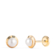 18K PENDIENTES ORO AMARILLO PERLA ORLA TALLADA 6 MM CIERRE TUERCA 0