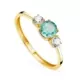 18K SORTIJA ORO AMARILLO AGUAMARINA ICE Y CIRCONITAS EN GARRAS. ANCHO: 5 MM 1
