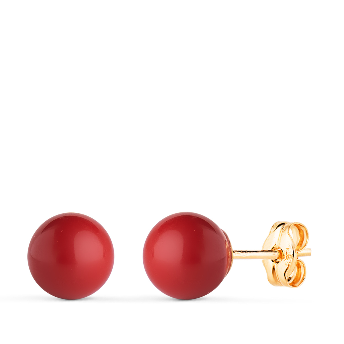 18K PENDIENTES ORO AMARILLO CORAL CON CASQUILLA. MEDIDA: 7 MM. CIERRE PRESION 0