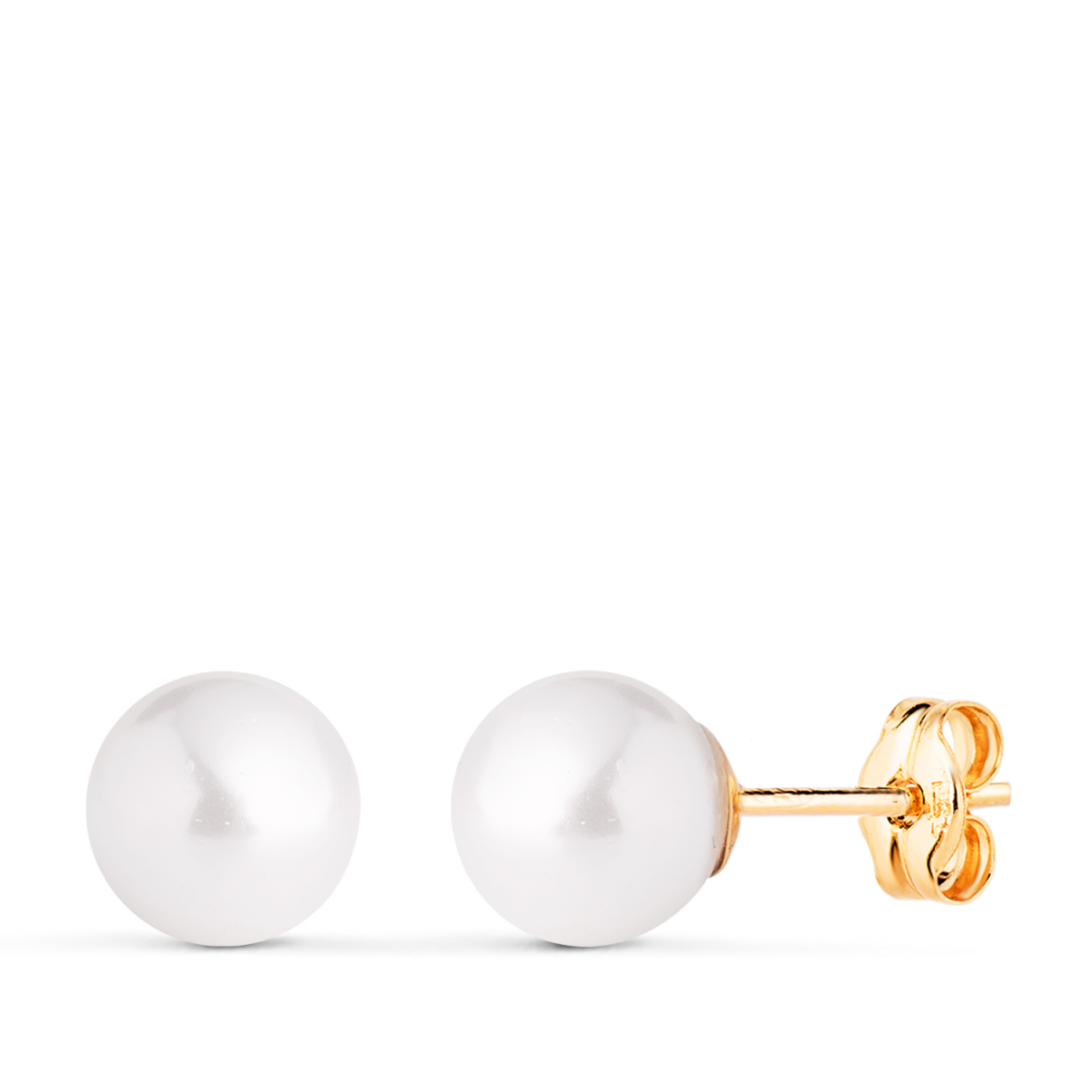 18K PENDIENTES ORO AMARILLO PERLA CON CASQUILLA. MEDIDA: 7 MM. CIERRE PRESION 0