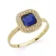 18K SORTIJA ORO AMARILLO CUADRADO CON CIRCONITAS AZULY BLANCAS. ANCHO: 9 MM 1