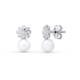 18K PENDIENTES ORO BLANCO PERLA 9X5 MM. CIERRE PRESION 0