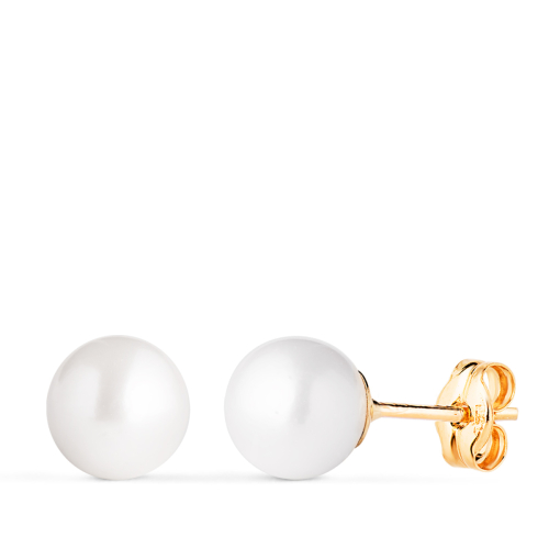 18K PENDIENTES ORO AMARILLO PERLA CULTIVADA 7 - 7