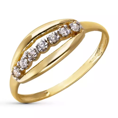 18K SORTIJA ORO AMARILLO CARRIL CIRCONITAS: ANCHO 7 MM 1