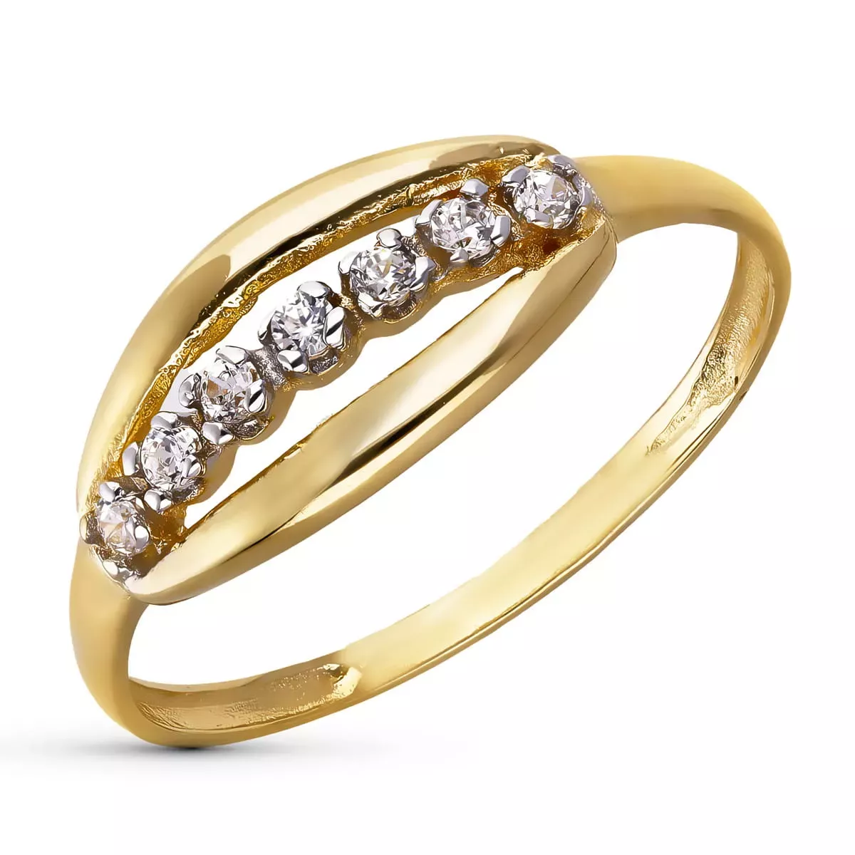 18K SORTIJA ORO AMARILLO CARRIL CIRCONITAS: ANCHO 7 MM 1