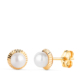 18K PENDIENTES ORO AMARILLO PERLA ORLA TALLADA 7 MM CIERRE PRESION 0