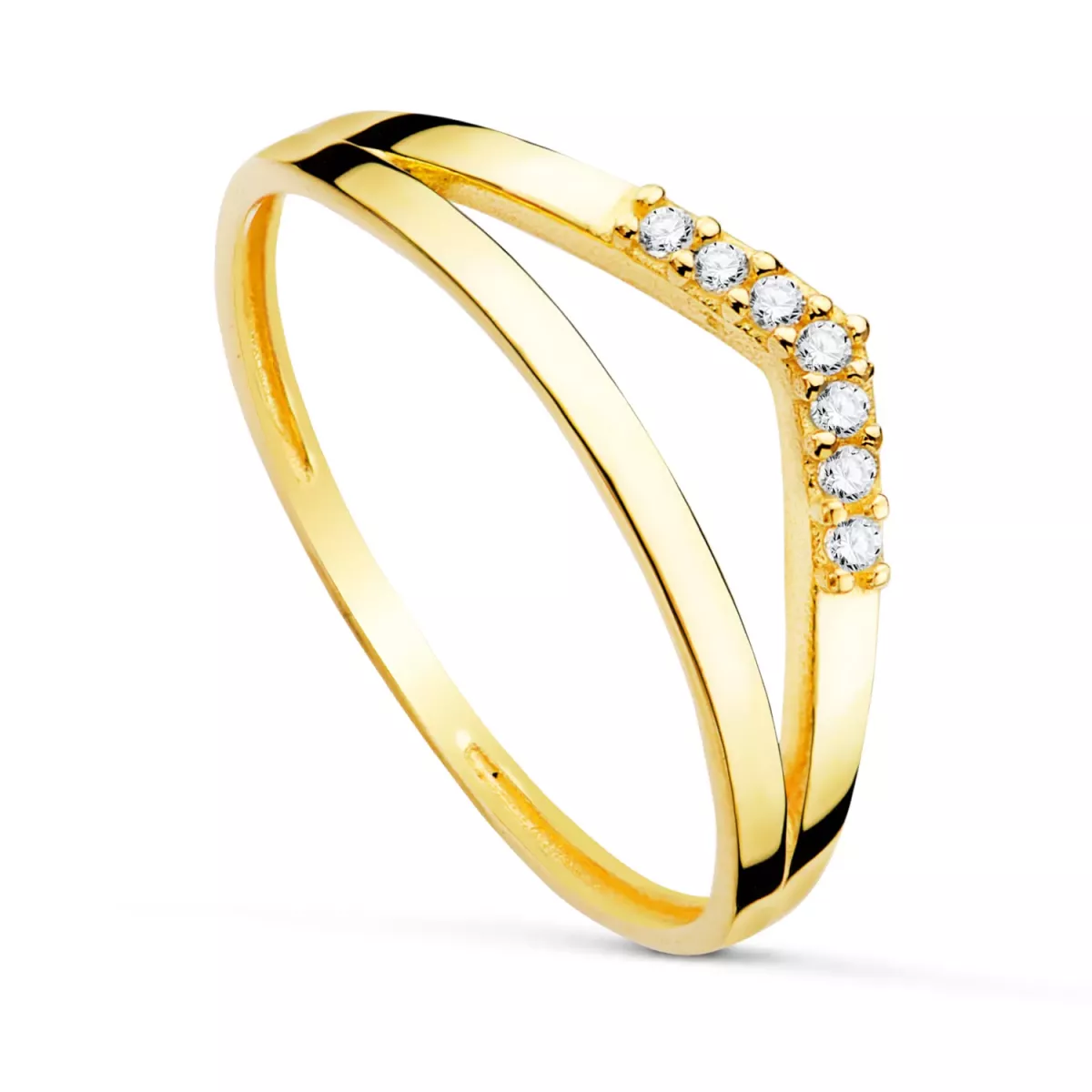 18K SORTIJA ORO AMARILLO PICO CON CIRCONITAS. ANCHO: 7 MM 1
