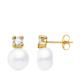 18K PENDIENTES ORO AMARILLO PERLA Y GARRAS 12X8 MM CIERRE PRESION 0