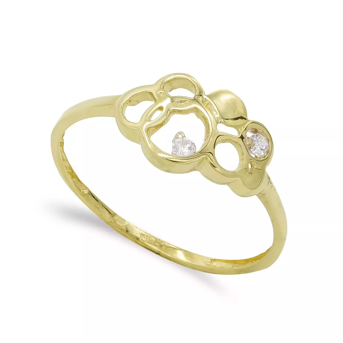 18K SORTIJA ORO AMARILLO MOTIVO CIRCULOS CON CIRCONITAS. ANCHO: 8