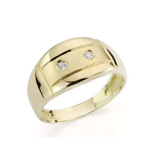 18K SORTIJA ORO AMARILLO MATE Y BRILLO CON CIRCONITAS. ANCHO: 10 MM 3