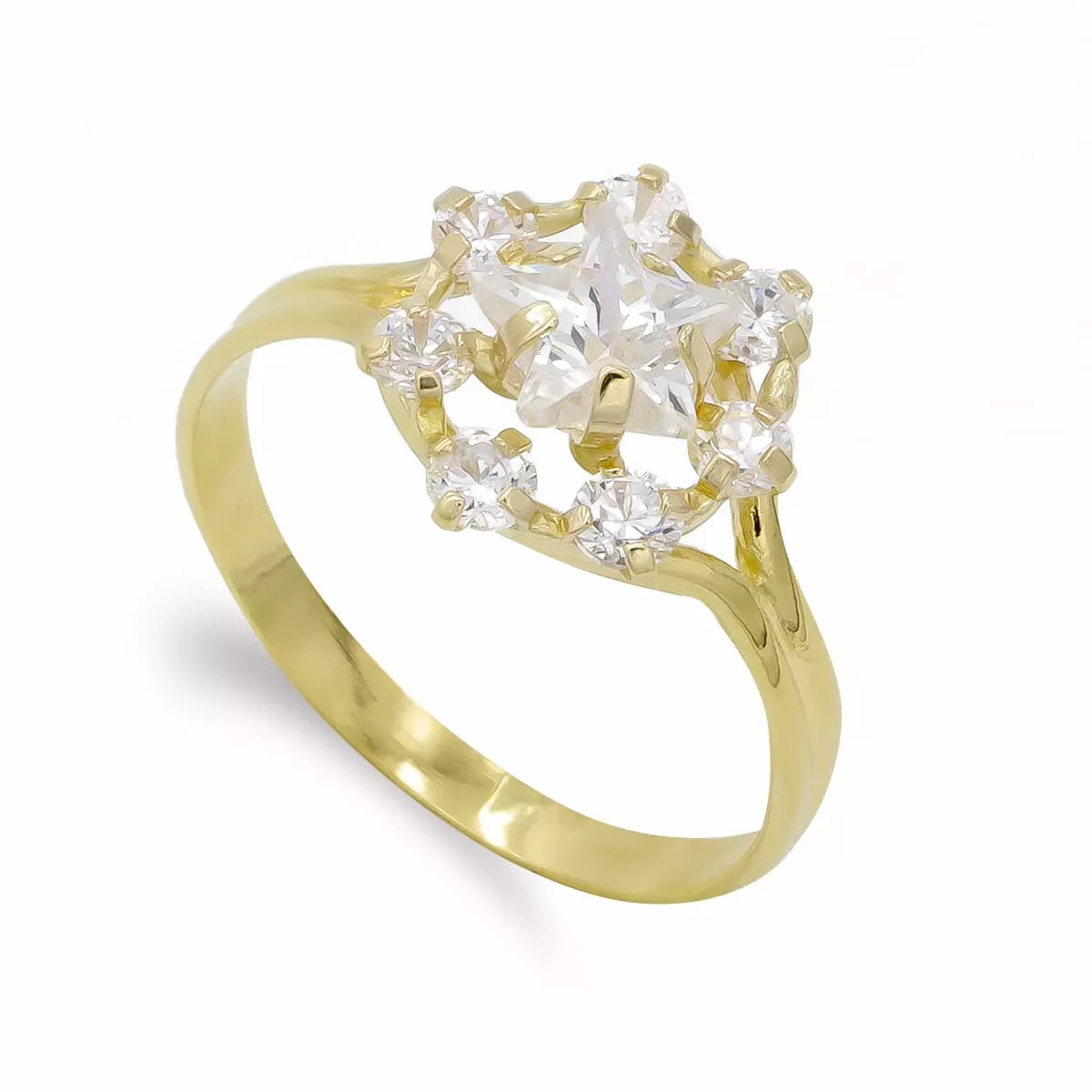 18K SORTIJA ORO AMARILLO CUAJO CIRCONITAS ESTRELLA. ANCHO: 11 MM 1