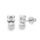 18K PENDIENTES ORO BLANCO PERLA 3 MM DIAMANTES NATURALES SI-H TALLA BRILLANTE 0