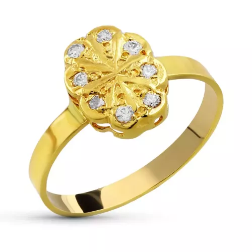 18K SORTIJA ORO AMARILLO MOTIVO OVALADO CON CIRCONITAS. MEDIDA: 10 X 8 MM 1