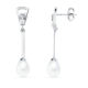 18K PENDIENTES ORO BLANCO PERLA 31X5 MM CIERRE PRESION 1
