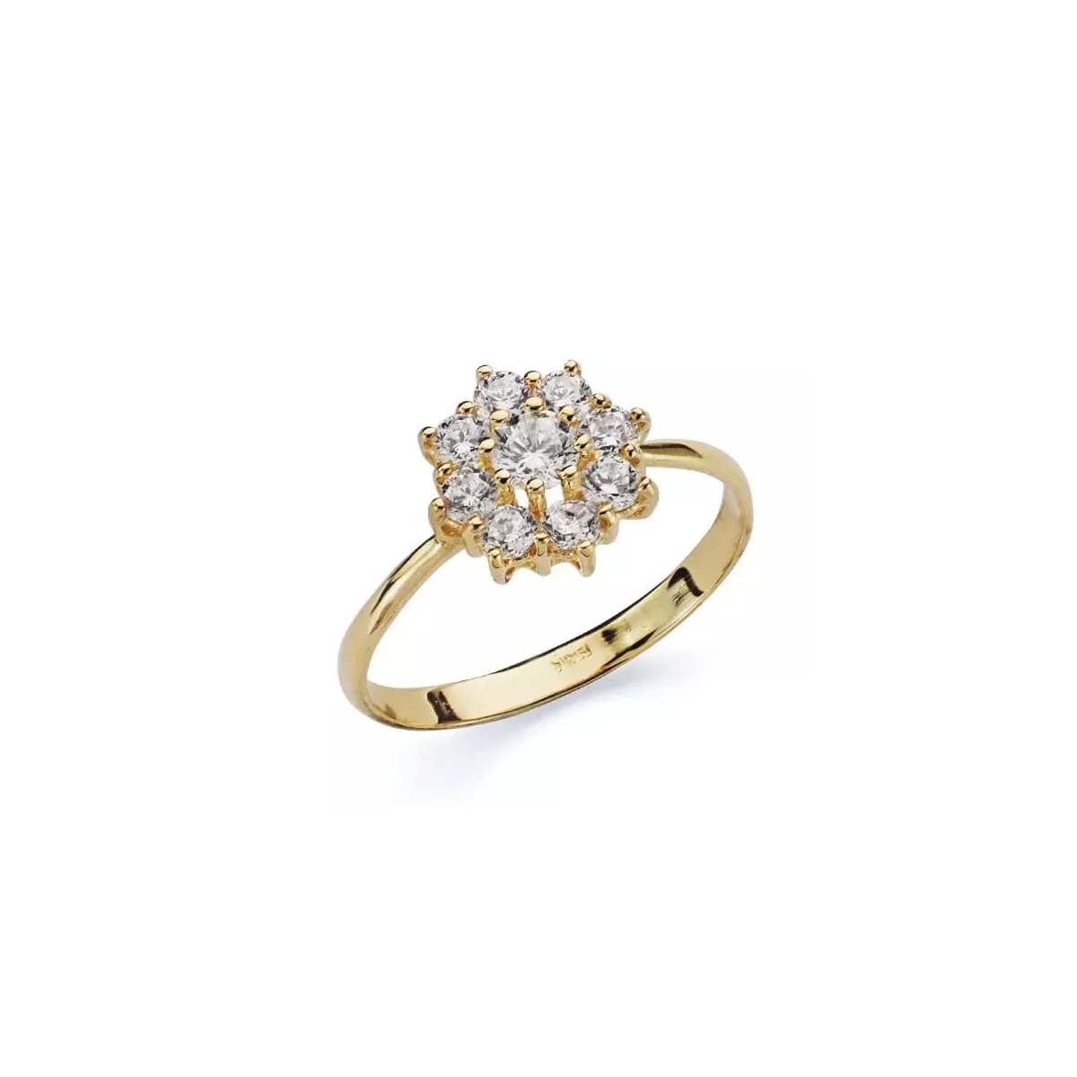 18K SORTIJA ORO AMARILLO CUAJO PIÑA CON CIRCONITAS. ANCHO: 10 MM 2