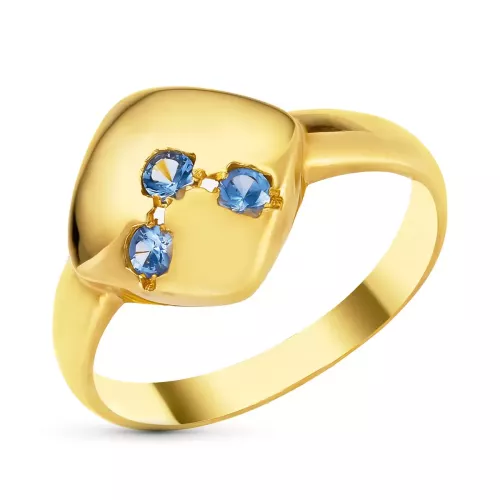 18K SORTIJA ORO AMARILLO ROMBO CON CIRCONITAS. ANCHO: 12 MM 2