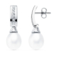 18K PENDIENTES ORO BLANCO PERLA 30X9 MM CIERRE PRESION 3
