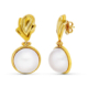 18K PENDIENTES ORO AMARILLO PERLA JAPONESA LARGOS CIERRE PRESION 4