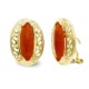 18K PENDIENTES ORO AMARILLO CORAL FINO 26X6 MM OMEGA 4