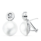 18K PENDIENTES PERLA JAPONESA 12 MM ORO BLANCO CIERRE OMEGA 5