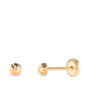 18K PENDIENTES ORO AMARILLO MEDIA BOLA TALLADA HUECA. ANCHO: 3 MM. CIERRE TUERCA 0