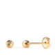 18K PENDIENTES ORO AMARILLO BOLA TALLADA HUECA. ANCHO: 3 MM. CIERRE TUERCA 0