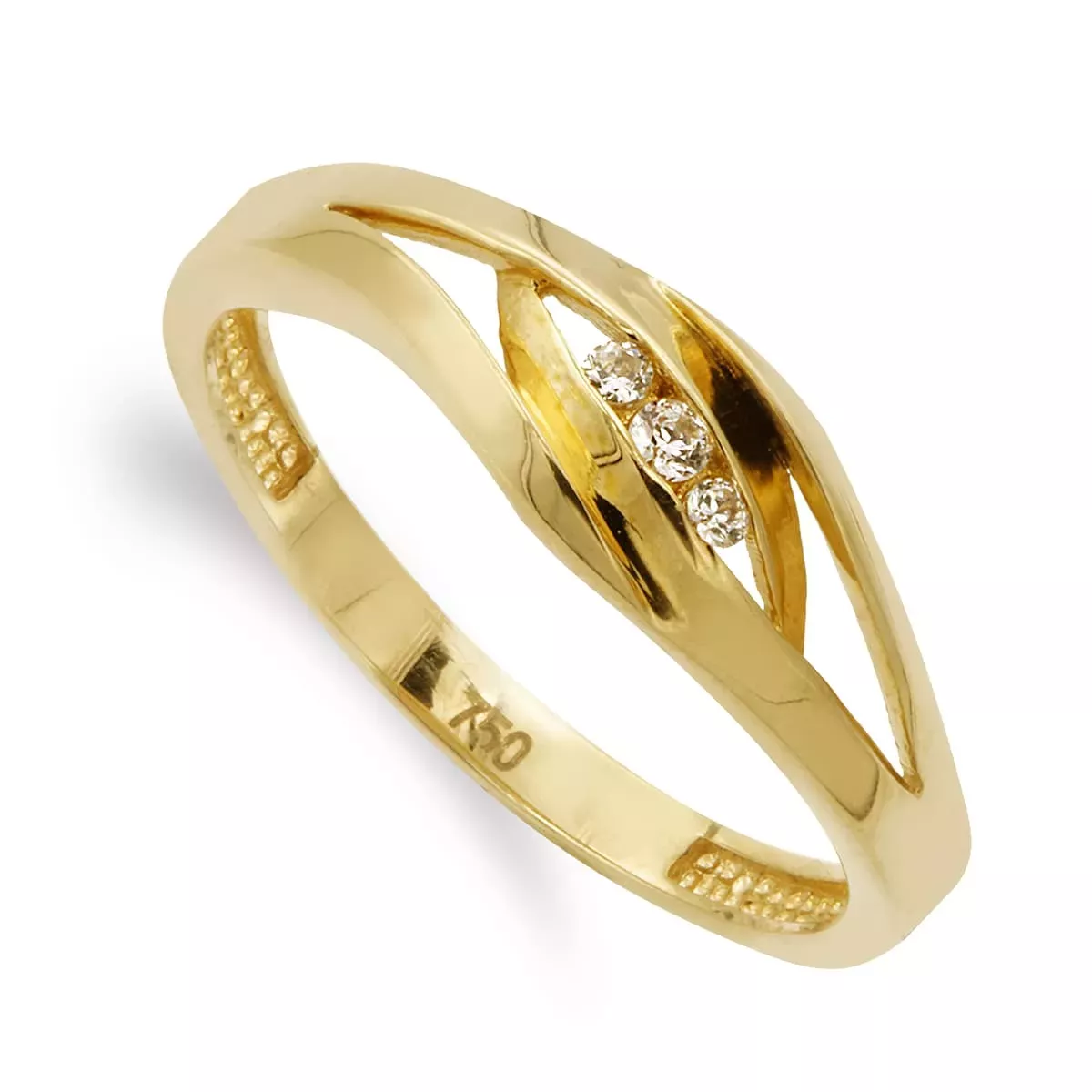 18K SORTIJA ORO AMARILLO CON CIRCONITAS. ANCHO 6