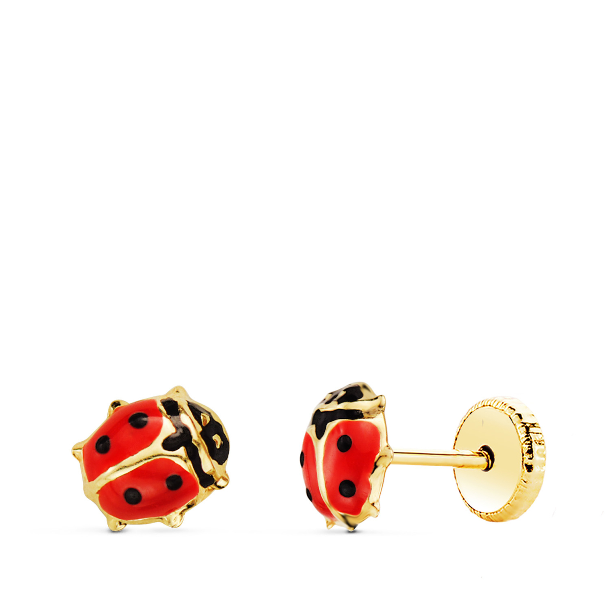 18K PENDIENTES ORO AMARILLO MARIQUITA ESMALTE 5