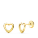 18K PENDIENTES ORO AMARILLO CORAZON CALADO 7X7 MM. CIERRE TUERCA 0