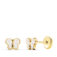 18K PENDIENTES ORO AMARILLO MARIPOSA ESMALTE 6 X 4